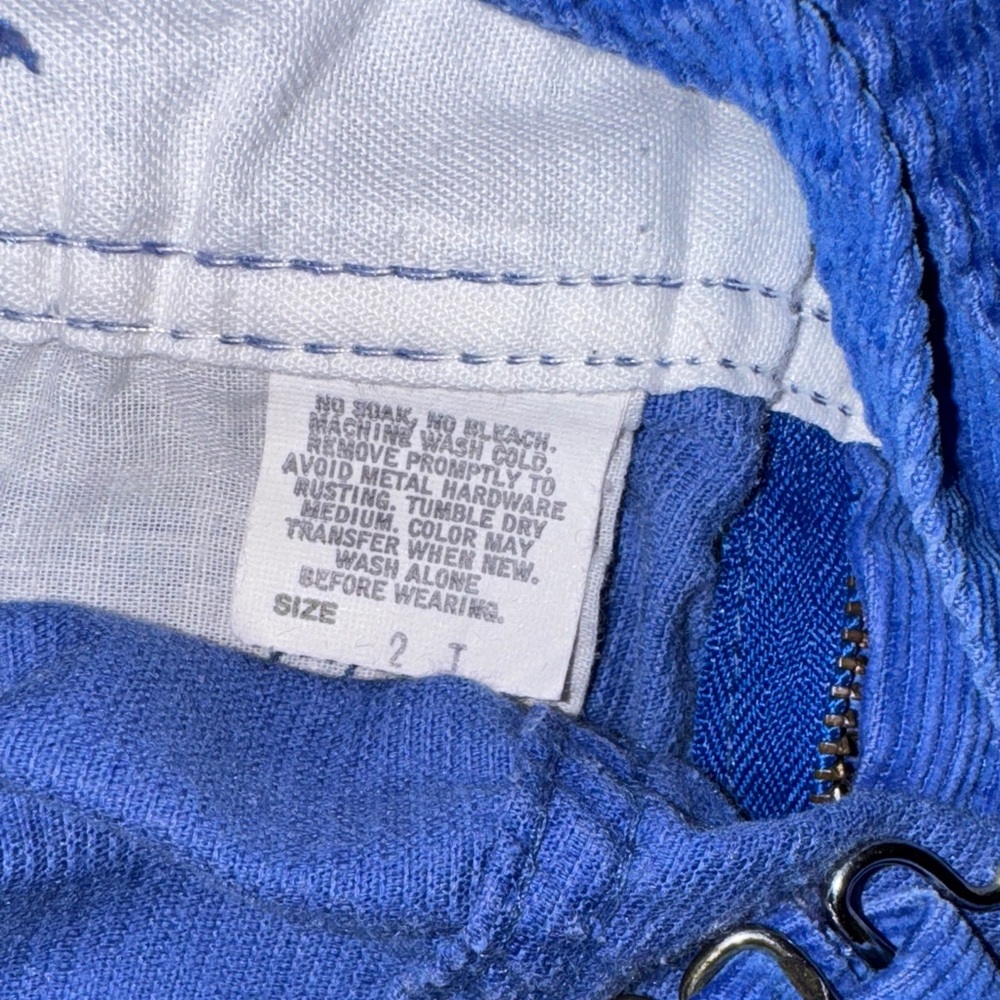 Vintage OshKosh B’Gosh Blue Corduroy Kids Overalls - Picture 3 of 4